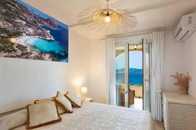 Letto o letti in una camera di Ampia casa sul mare con meravigliosa vista - Aurea Beach House