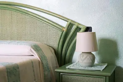 Letto o letti in una camera di Villa Luna