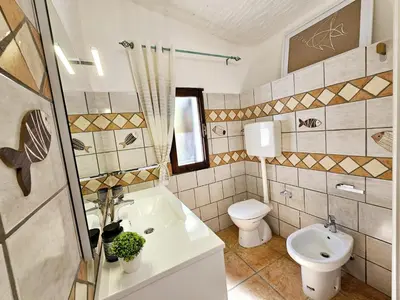 Bagno di VILLA SOS ARANZOS Spiaggia Privata Con JACUZZI