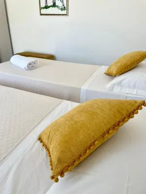 Letto o letti in una camera di Villa Giulia