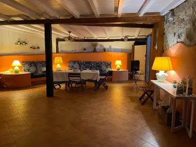 Area soggiorno di villa Punta Molara with beautiful view
