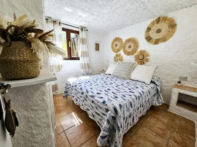 Letto o letti in una camera di Splendida Villa Vista Mare Spiaggia privata