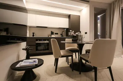 Cucina o angolo cottura di Luxurious 1BR AZULIS holiday Suite#1 in historical centre Olbia