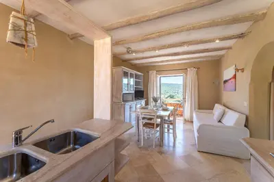 TV o dispositivi per l'intrattenimento presso Relaxing BaiaDeBahas 1BedApt Bilo4 sleeps4 SeaView