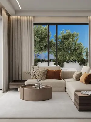 Area soggiorno di AZULIS Aramis - Luxury 3-Bedroom Villa with Pool and Sea View