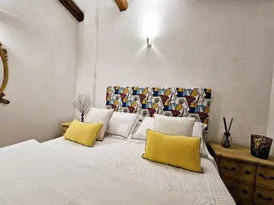 Letto o letti in una camera di Villa Capo Coda Cavallo piscina privata