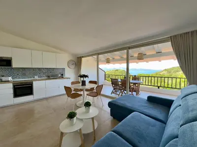 Area soggiorno di La Finestra sul Mare Seaview Apartments