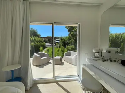 Area soggiorno di Holiday Home House Boat Small by Interhome