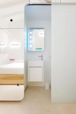 Letto o letti in una camera di Holiday Home House Boat Large by Interhome