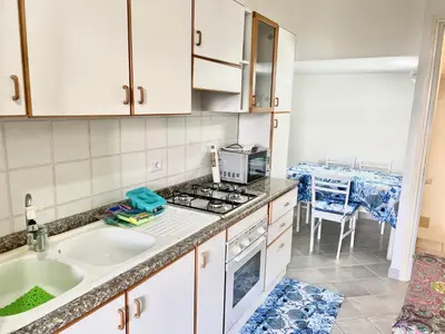 Cucina o angolo cottura di ISS Travel, Panoramic Sea View Ticino - 1 bedroom apartment 1,5 km from the beach