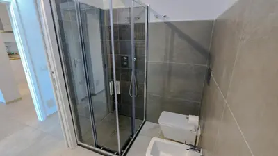Bagno di MaMa House con vista mare