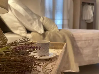 Letto o letti in una camera di B&B Dimora Dorgali
